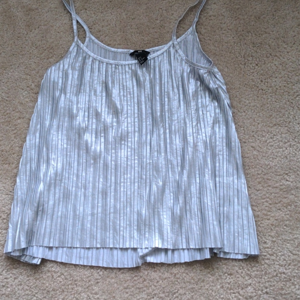 Silver spaghetti strap shirt